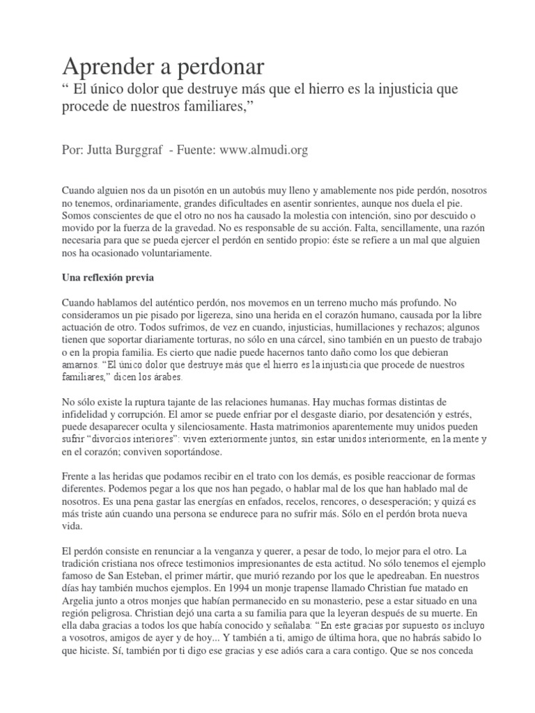 aprender a perdonar jutta burggraf
